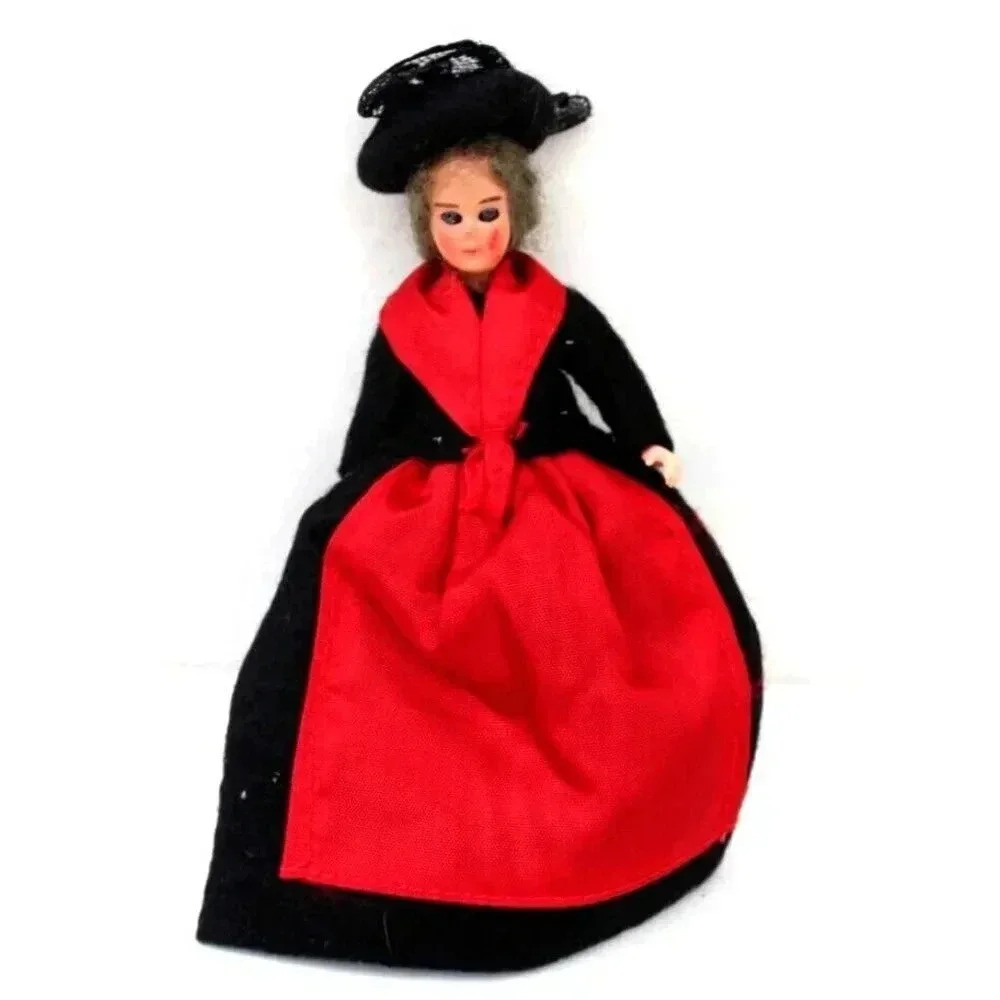 Vintage 1960s Swiss Grey Older Woman Souvenir Costume Doll From Bern
